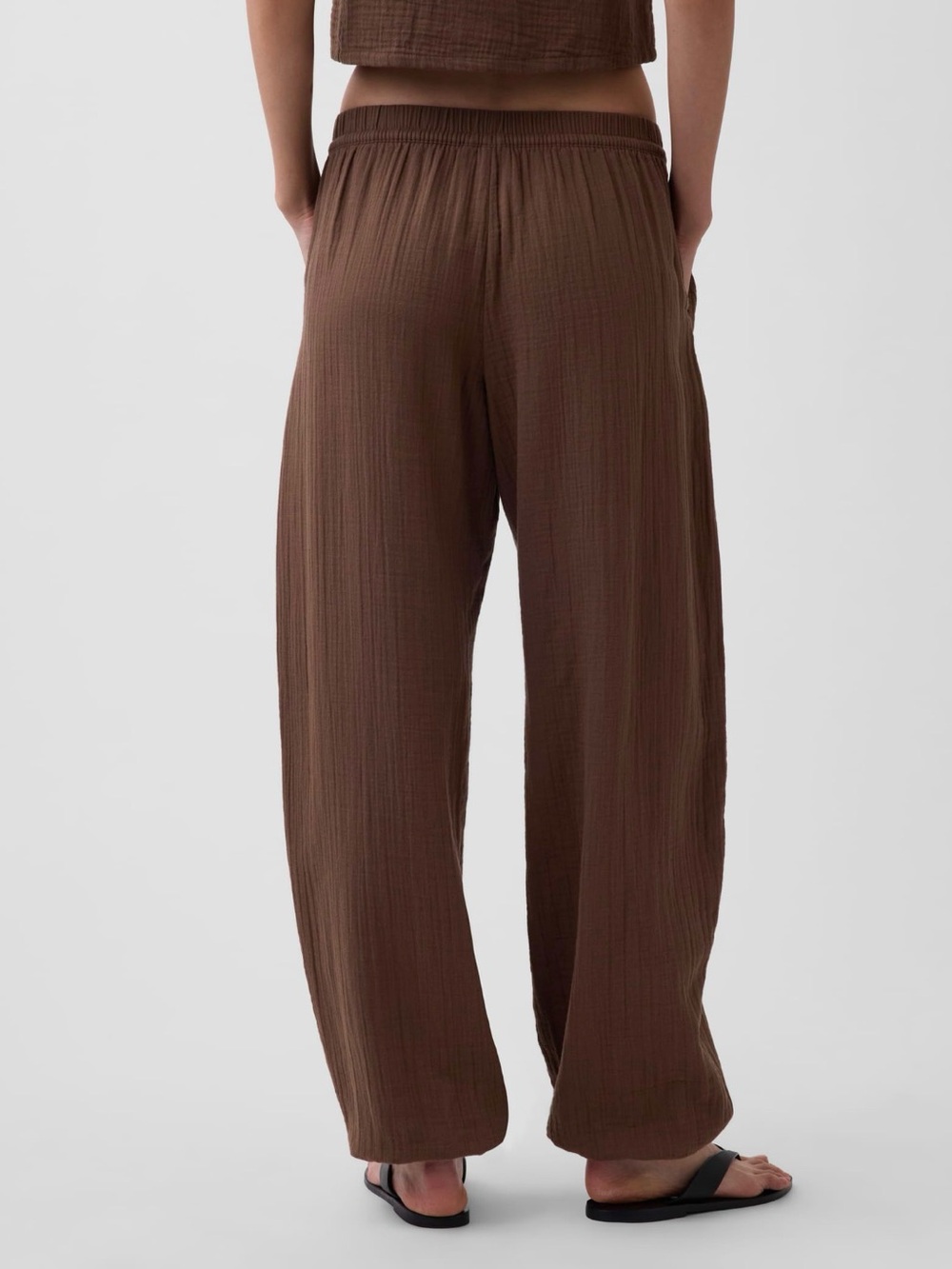 GAP Cotton Gauze Easy Barrel Pants - Picture 3 of 5